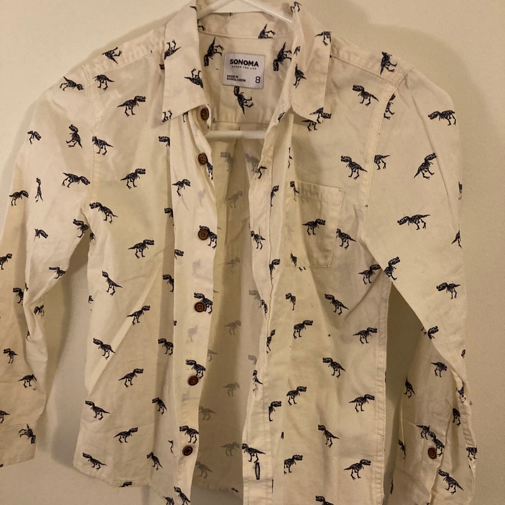 Boys Size 8 Dinosaur button down
